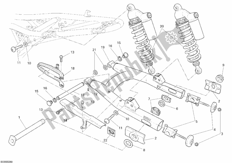 Todas as partes de Braço Oscilante do Ducati Sportclassic Sport 1000 USA 2007